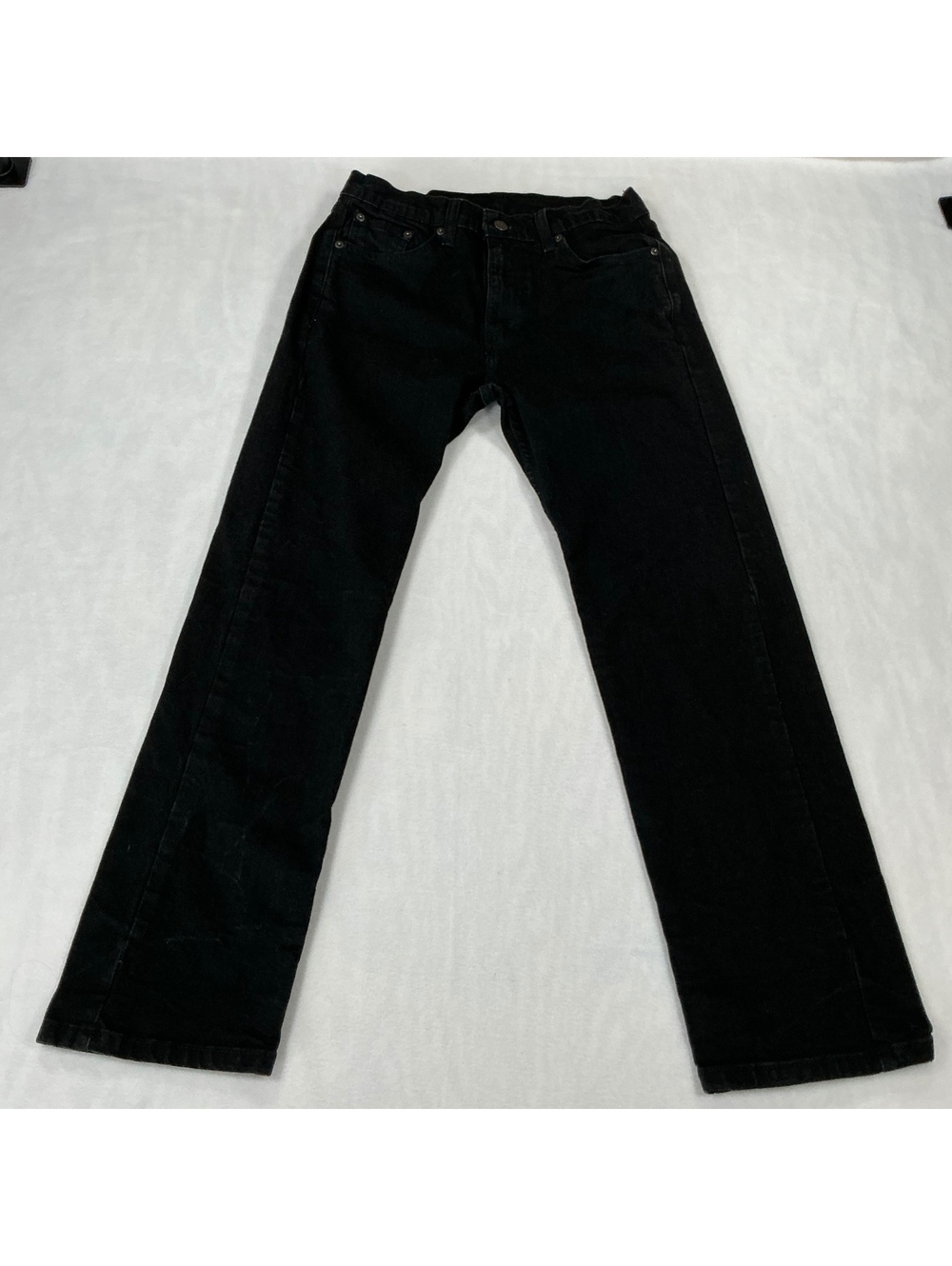 Levi’s 505 Regular Fit Jeans Men’s 30x30 Black Straight Leg Denim Pants - Picture 2 of 13